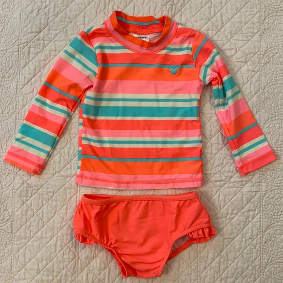 Carter’s | Stripe Rash Guard Swimsuit